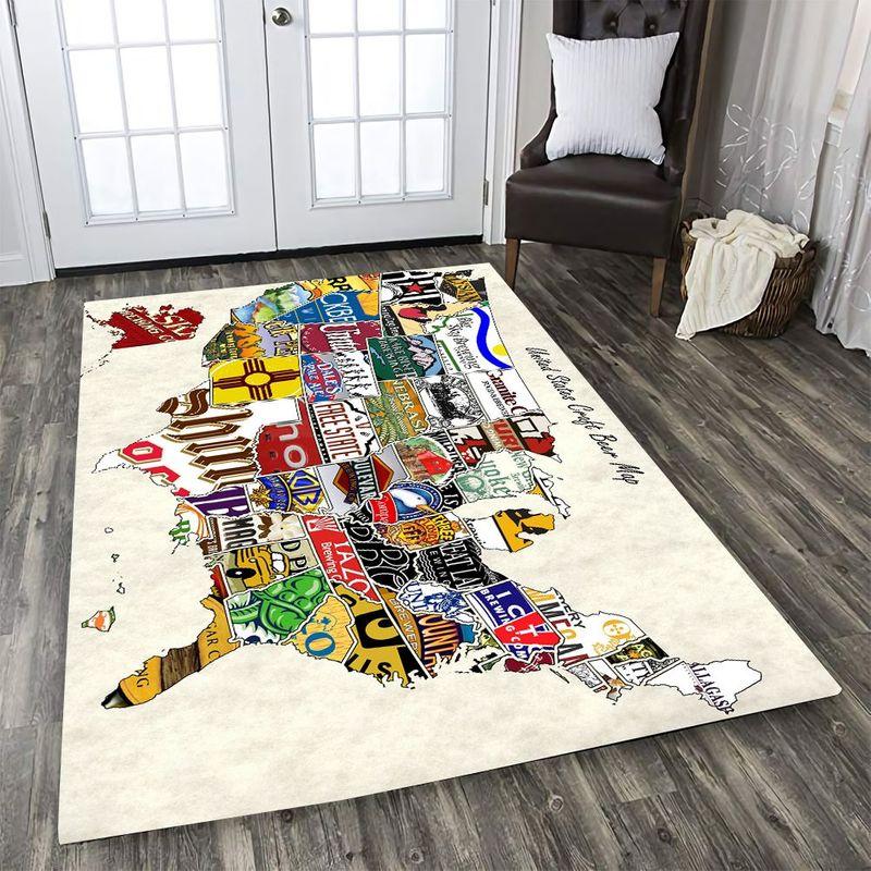 American Beer Map Rectangle Limited Edition Rug Carpet Teeruto