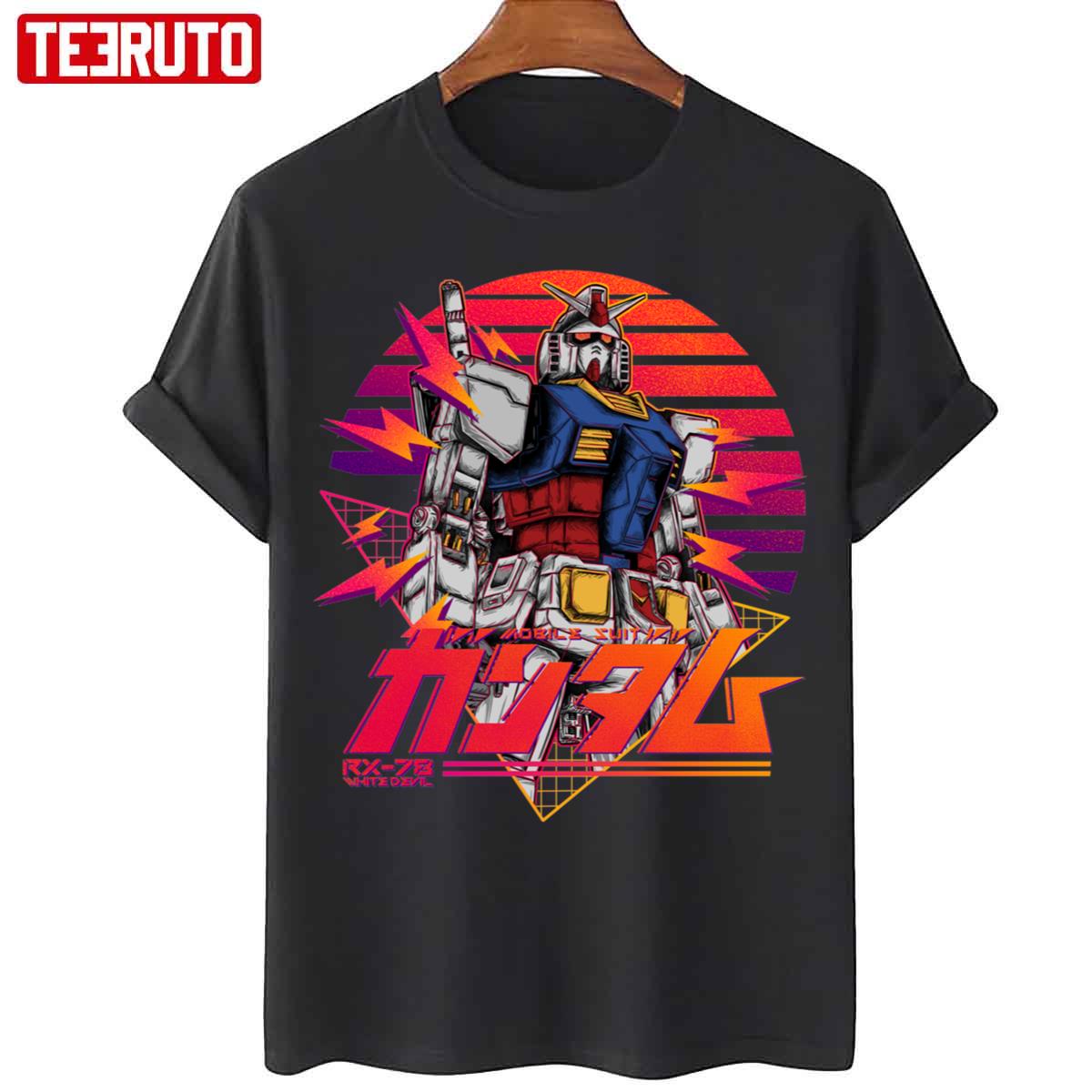 Gundam Rx 78 Retro Sunset Mobile Suit Gundam Unisex T Shirt Teeruto