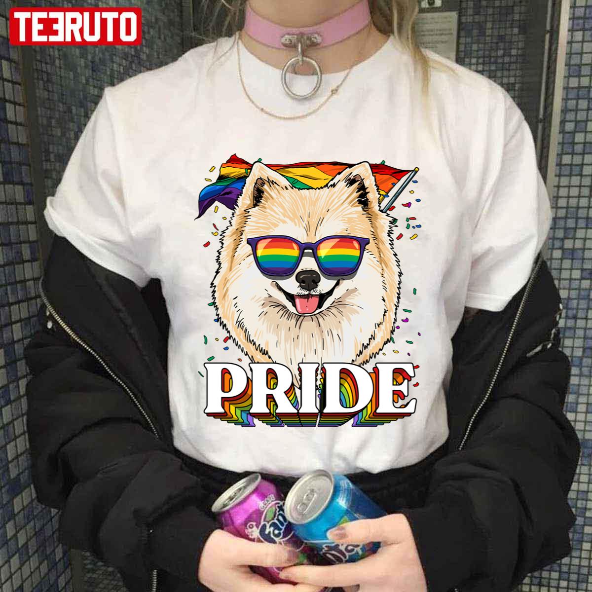 Lgbt Pomeranian Gay Pride Lgbtq Rainbow Flag Sunglasses Unisex