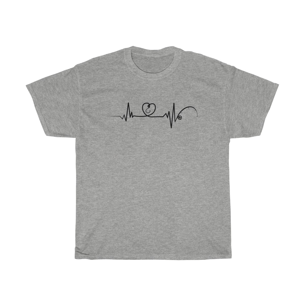 Fishing Hook Heartbeat Unisex T-Shirt, Sweatshirt, Hoodie