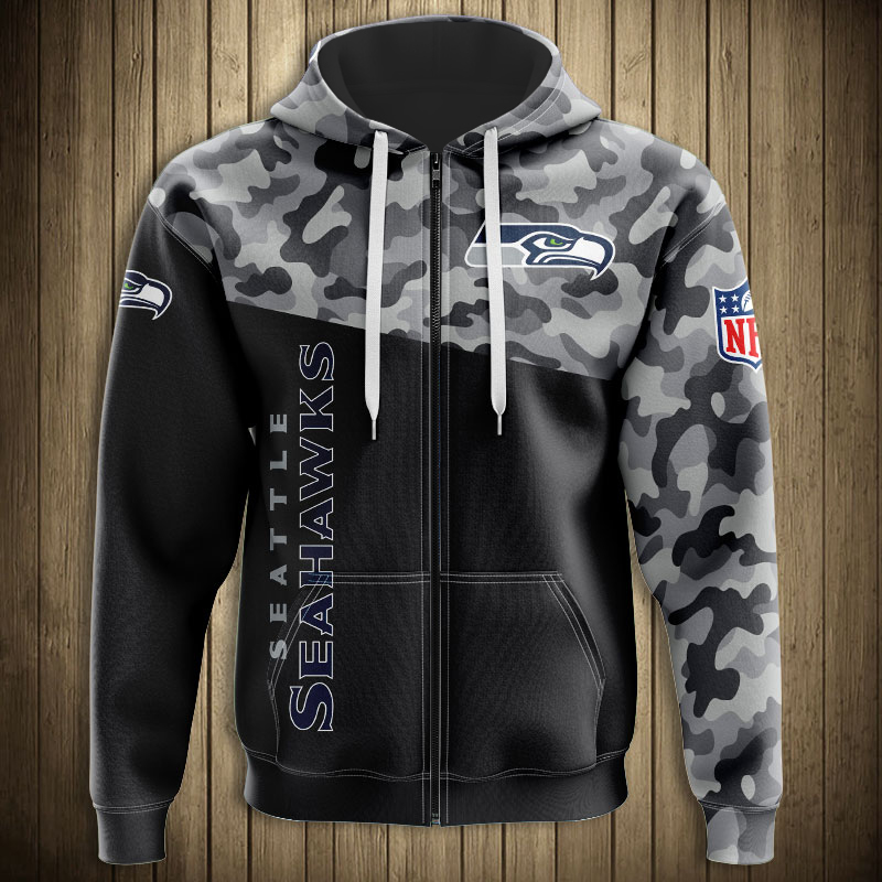 Seattle Seahawks Military Camo Hoodies 3D Sweatshirt