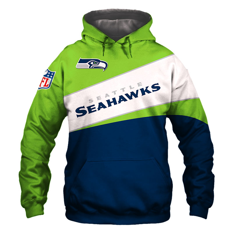 Seattle Seahawks Hoodie 3D Long Sleeve Pullover All Over Print
