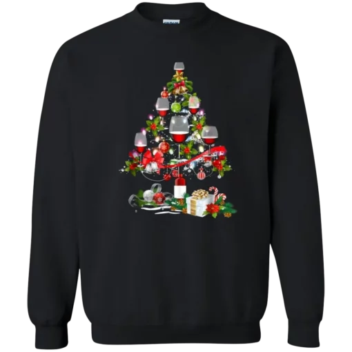Christmas Tree Wine Glass Unisex Sweatshirt