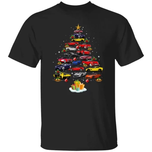 Corvette Car Christmas Tree T-Shirt