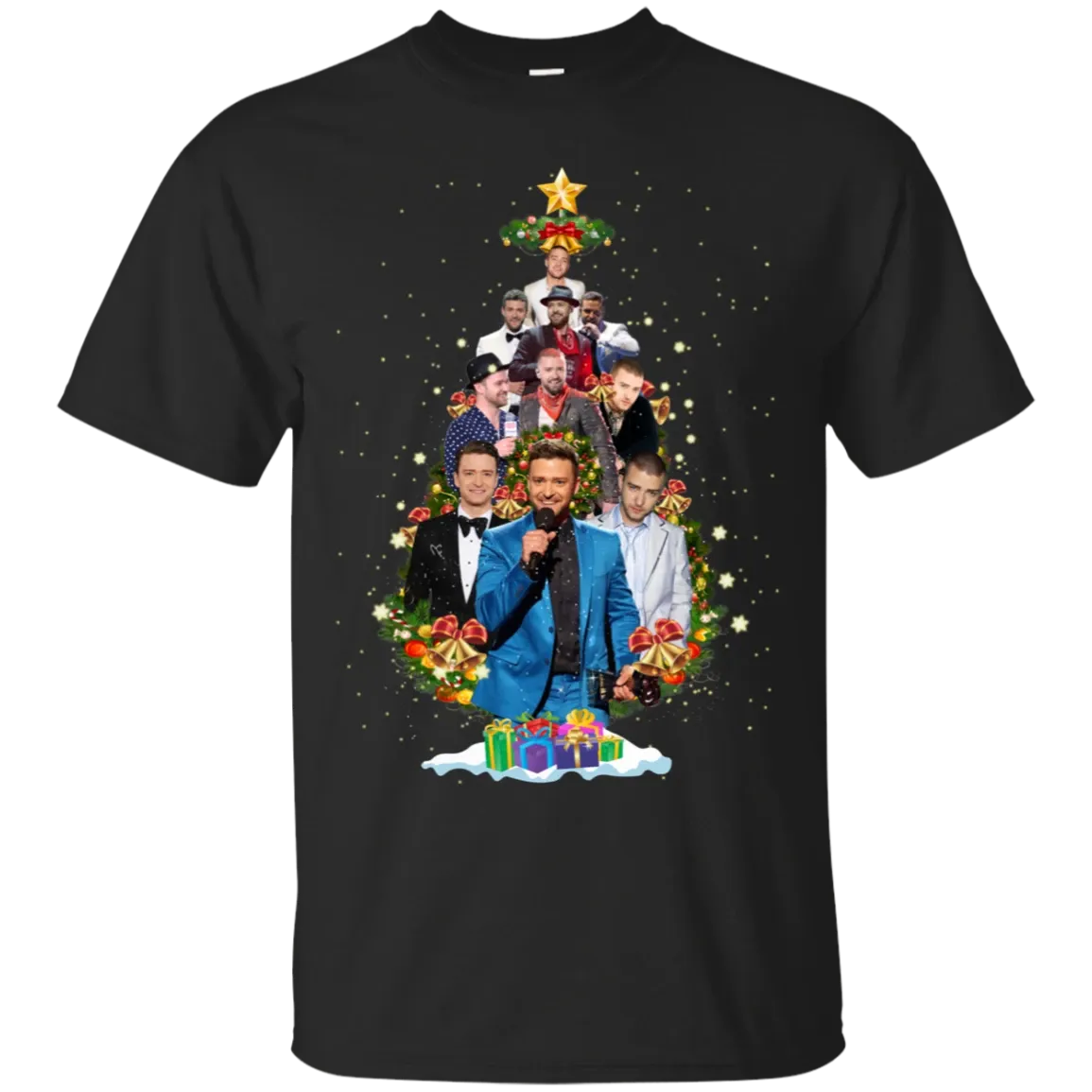 Justin Timberlake Christmas Tree Unisex T-Shirt
