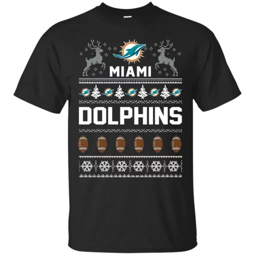 Miami Dolphins Ugly Christmas Unisex T-Shirt