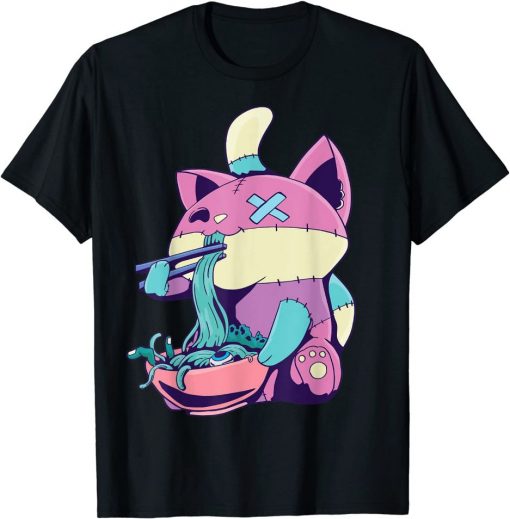 Pastel Goth Ramen Cat Anime Kawaii Unisex T-Shirt