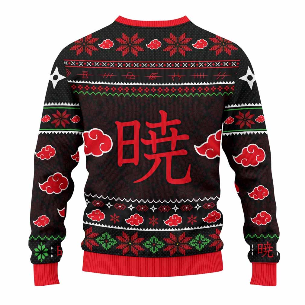 akatsuki warriors wool knitted sweater christmas naruto 3d sweater 564889