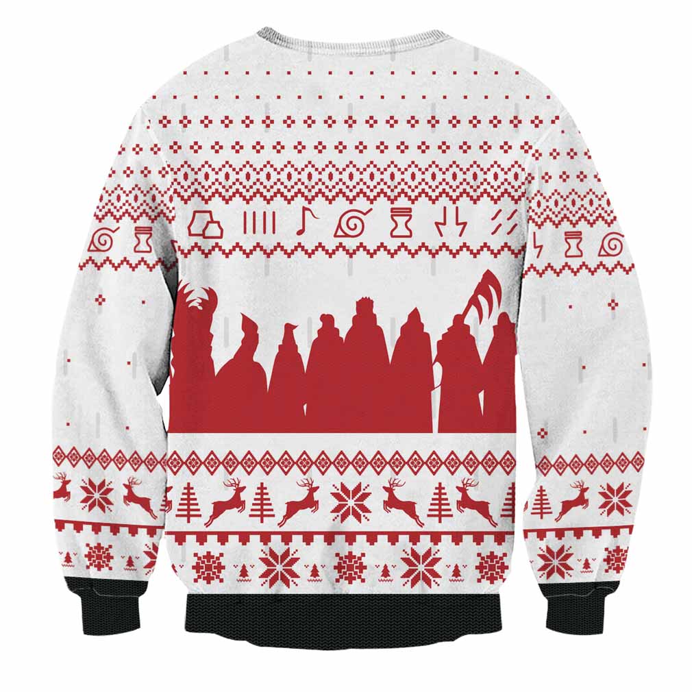 akatsuki white wool knitted sweater naruto christmas sweater 3d 368679