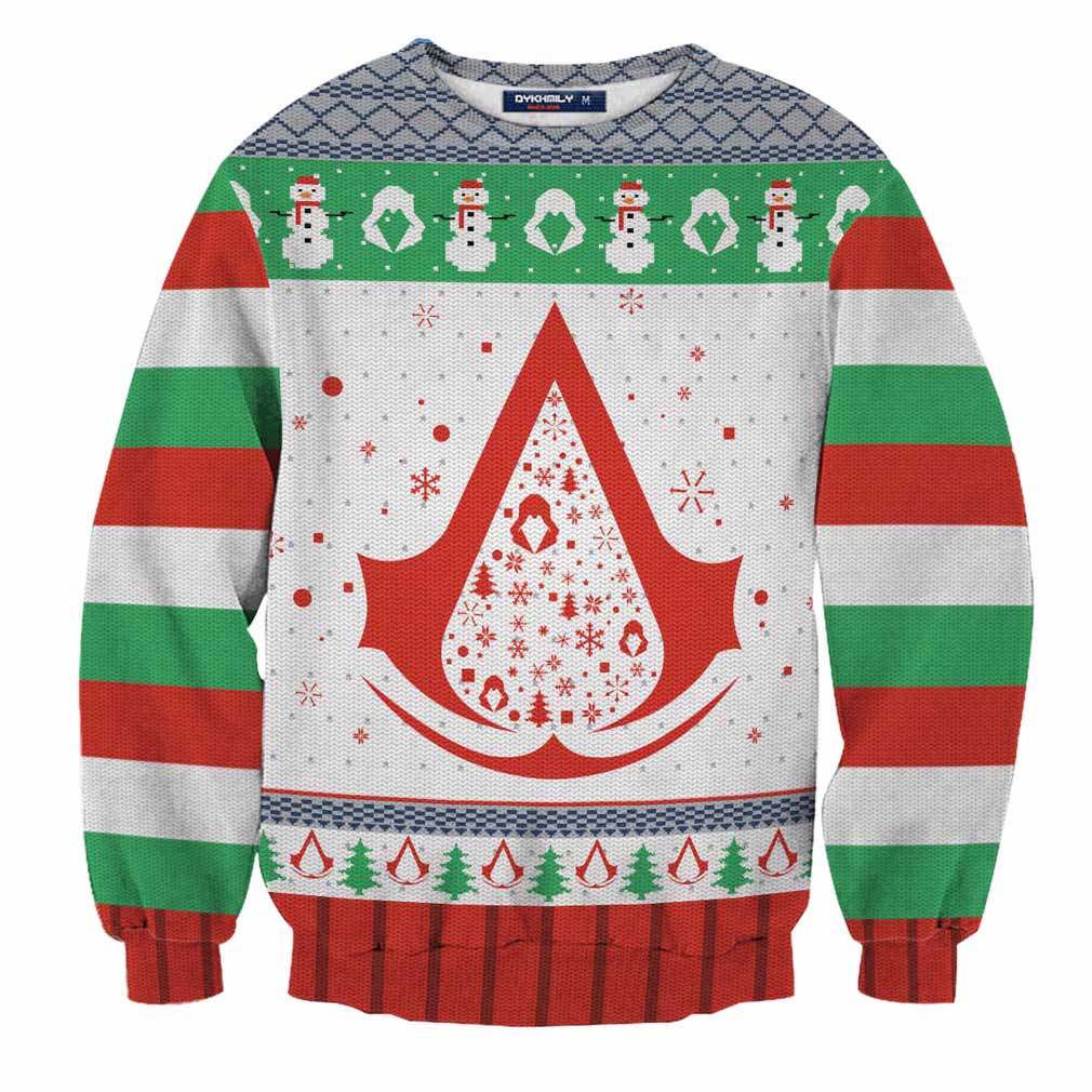 Assassin’s Creed Wool Knitted Sweater, Christmas 3D Sweater