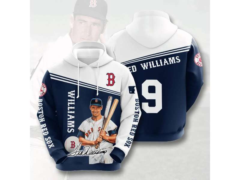 Boston Red Sox Ted Williams Hoodie 3D