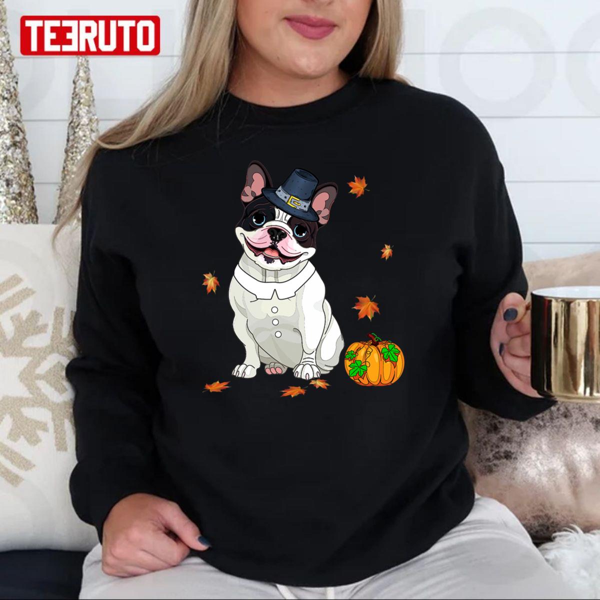 Boston Terrier Thanksgiving Pilgrim Turkey Unisex Sweatshirt