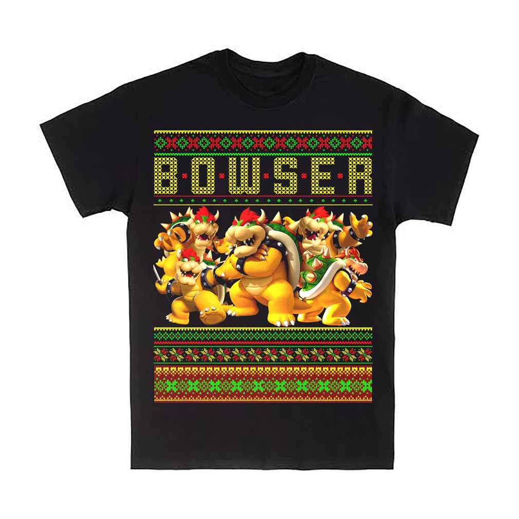 Bowser Christmas Ugly Style T-Shirt, Video Gamers Tee