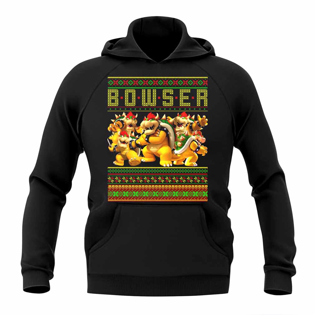 Bowser Super Mario Christmas Hoodie Ugly Style