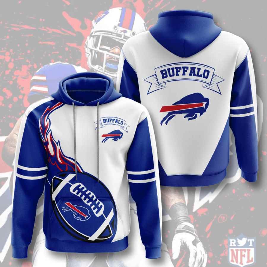 Buffalo Bills Hoodie 3D Blue And White