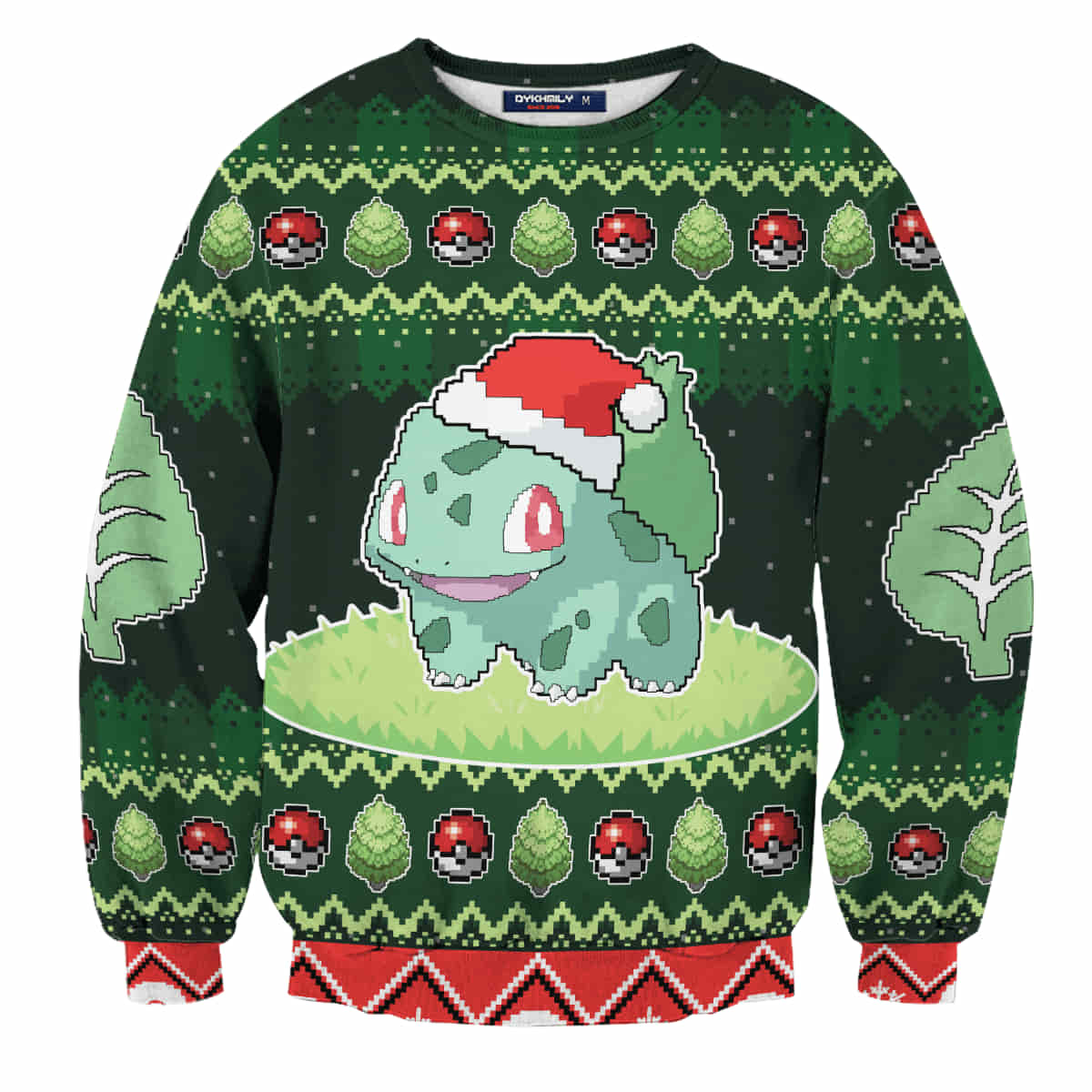 Bulbasaur Wool Knitted Sweater, Christmas Pokemon 3D Sweater