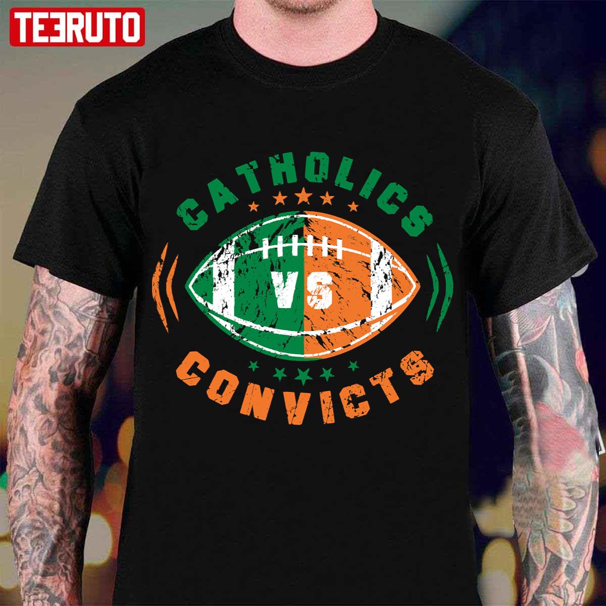 Catholics Vs Convicts Football T-Shirt