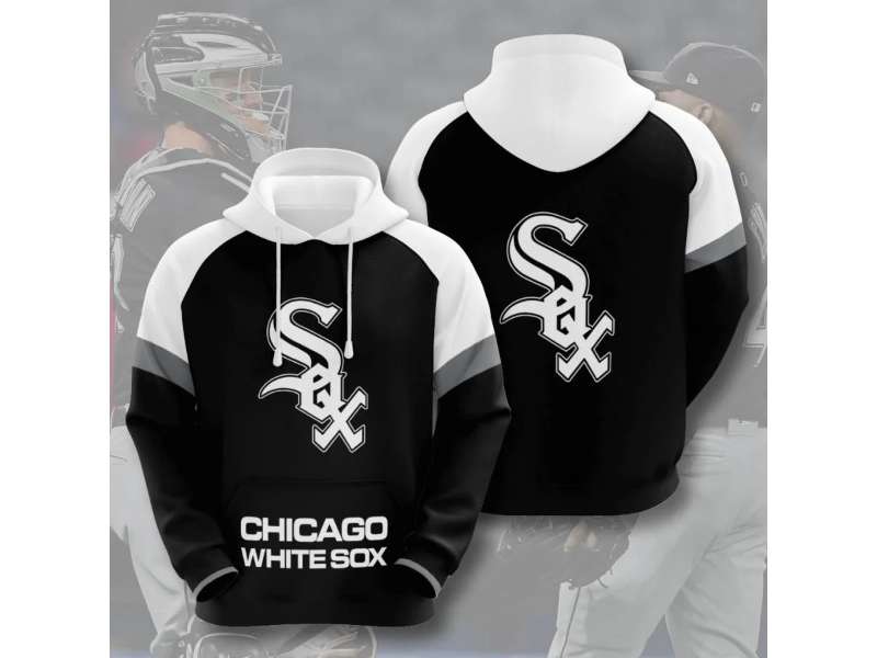 Chicago White Sox Hoodie 3D Black And White
