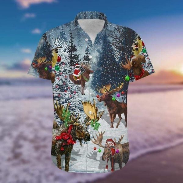 Christ Moose Merry Christmas Hawaii Shirt