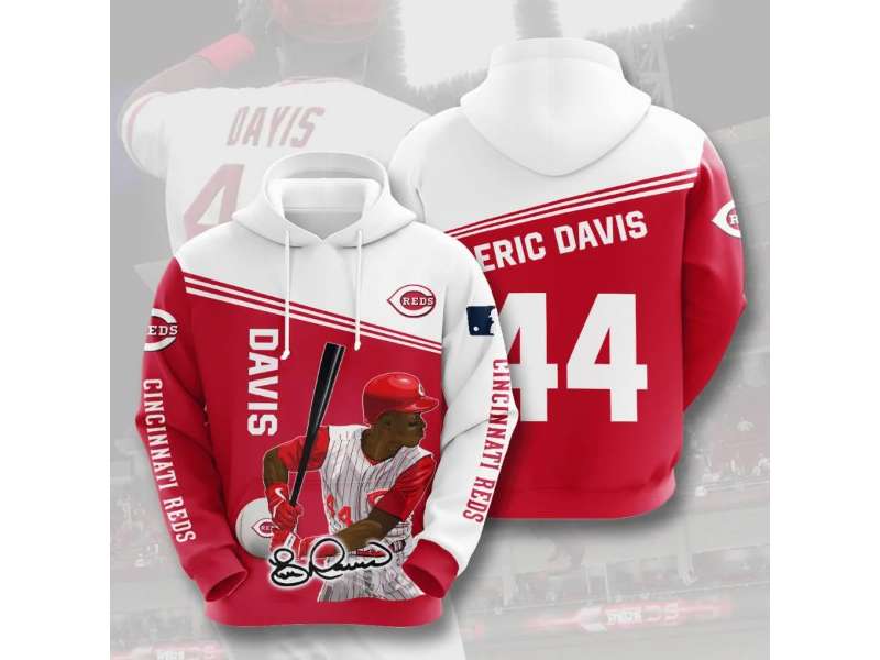 Cincinnati Reds Eric Davis 44 Hoodie 3D