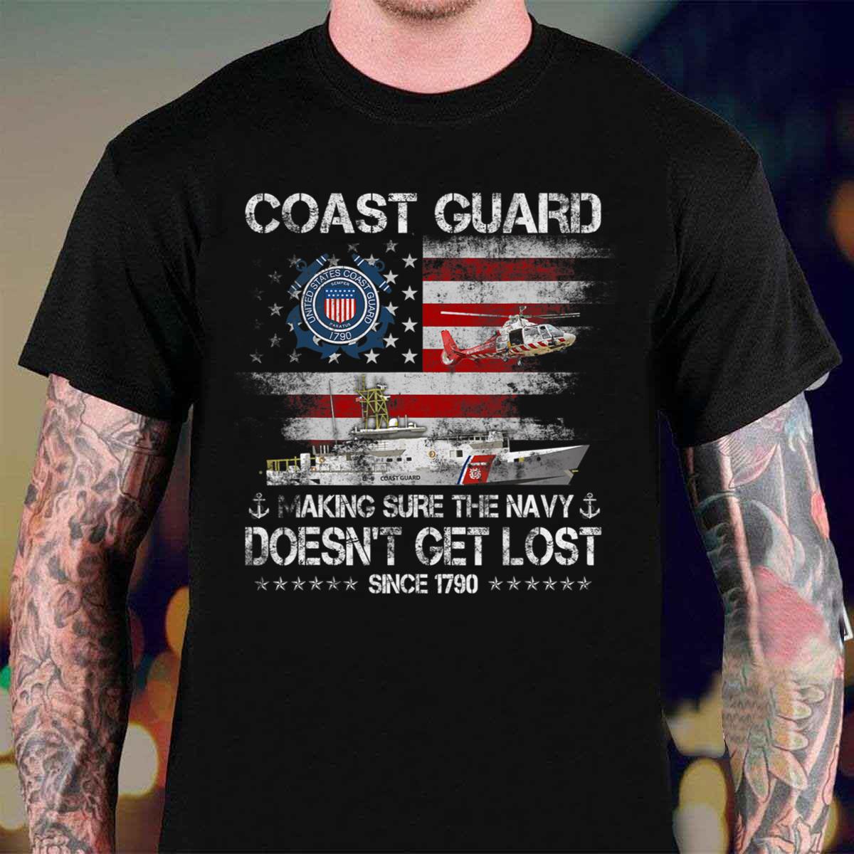 Coast Guard Veteran T-Shirt, Uscg American Flag Veterans Day T-shirt