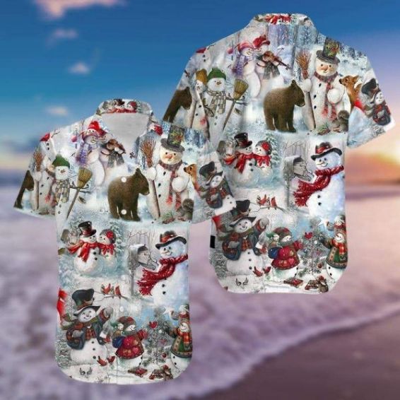 Cute Snowman Merry Christmas Hawaii Shirt