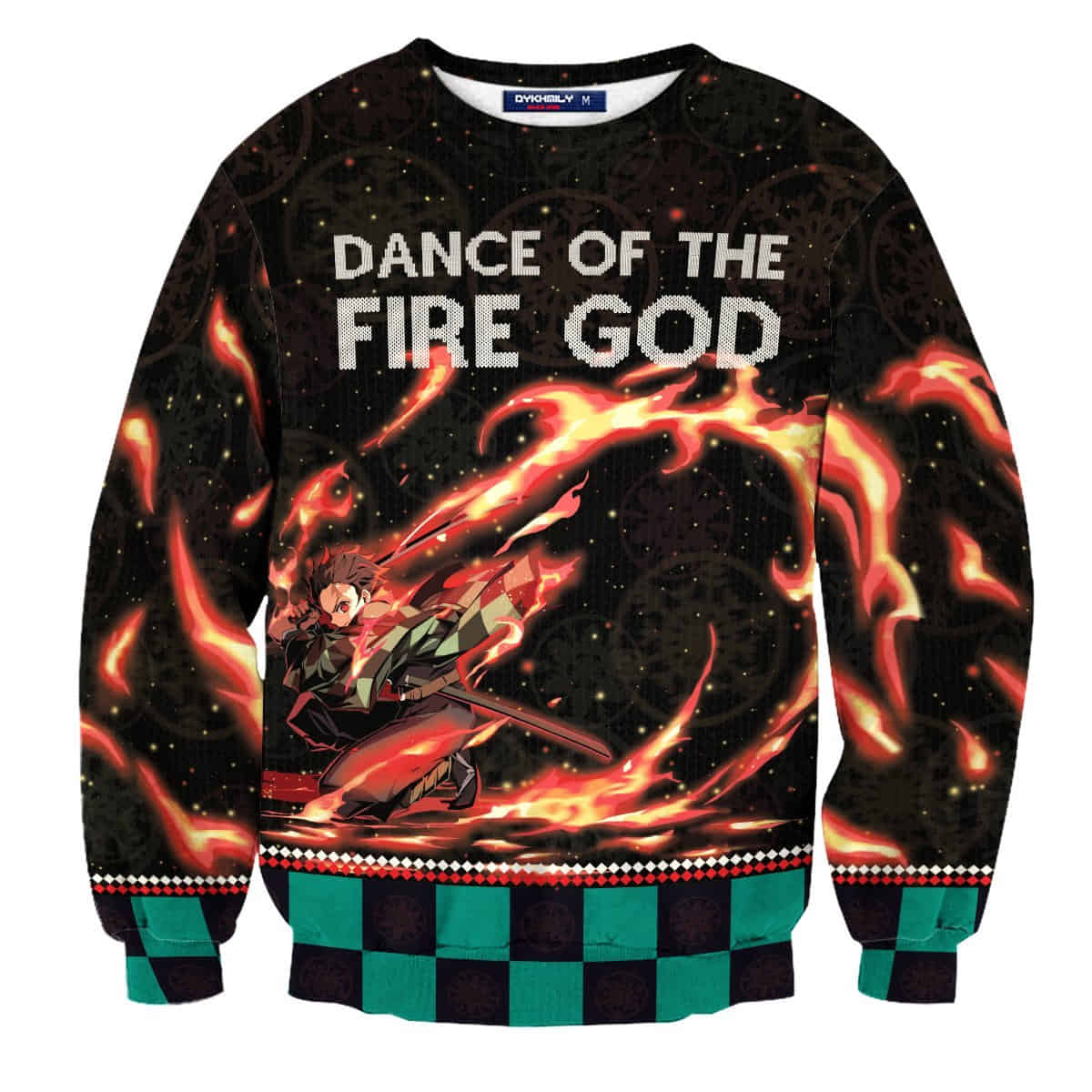 Demon Slayer Wool Knitted Sweater, Dance Of The Fire God 3D Sweater