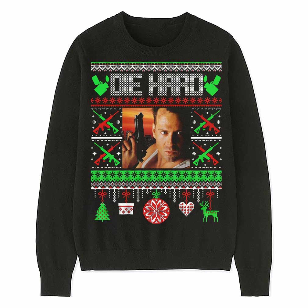 Die Hard Ugly Christmas Sweatshirt, Jon Mcclane Bruce Willis Sweatshirt