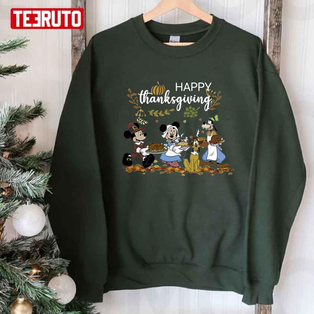 Disney Happy Thanksgiving Mickey And Friends Unisex Sweatshirt