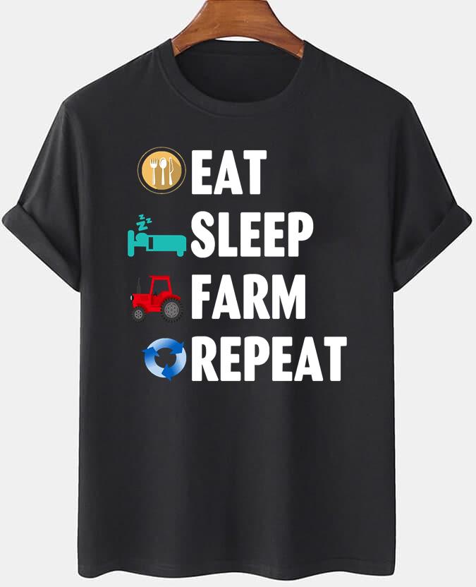 Eat Sleep Farm Repeat T-shirt Trendy