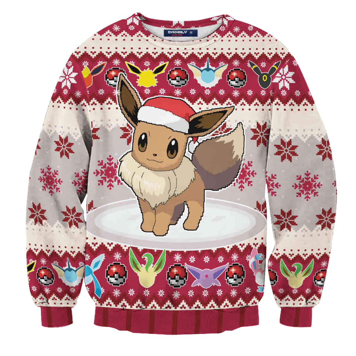 Eeveelution Pokemon Wool Knitted Sweater, Christmas 3D Sweater
