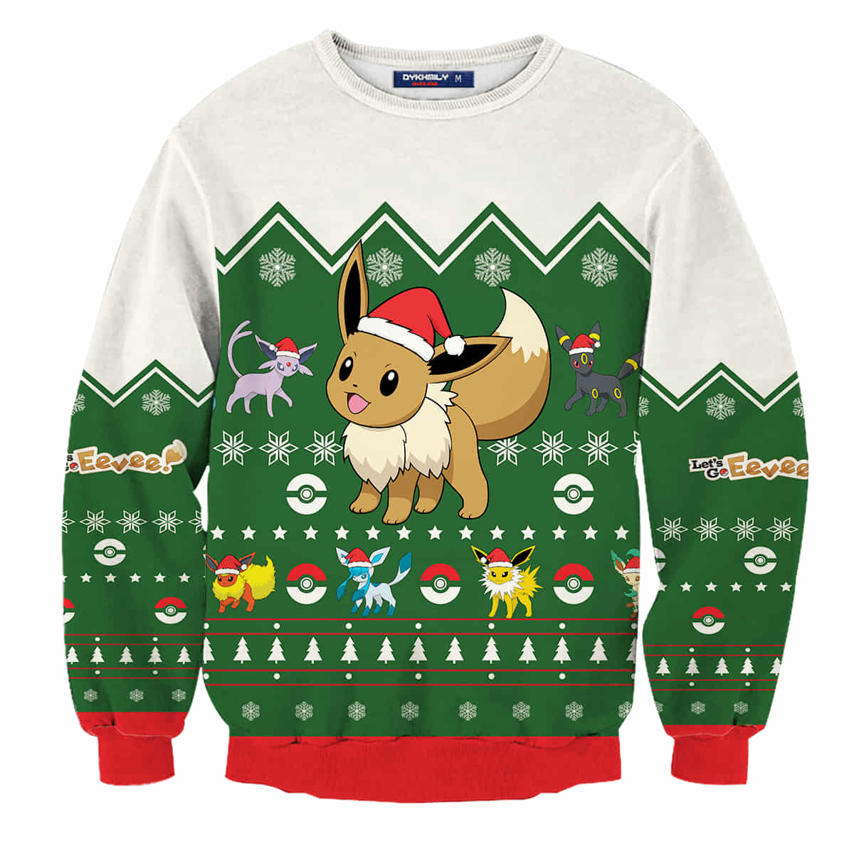 Evee Pokemon Wool Knitted Sweater, Christmas 3D Sweater