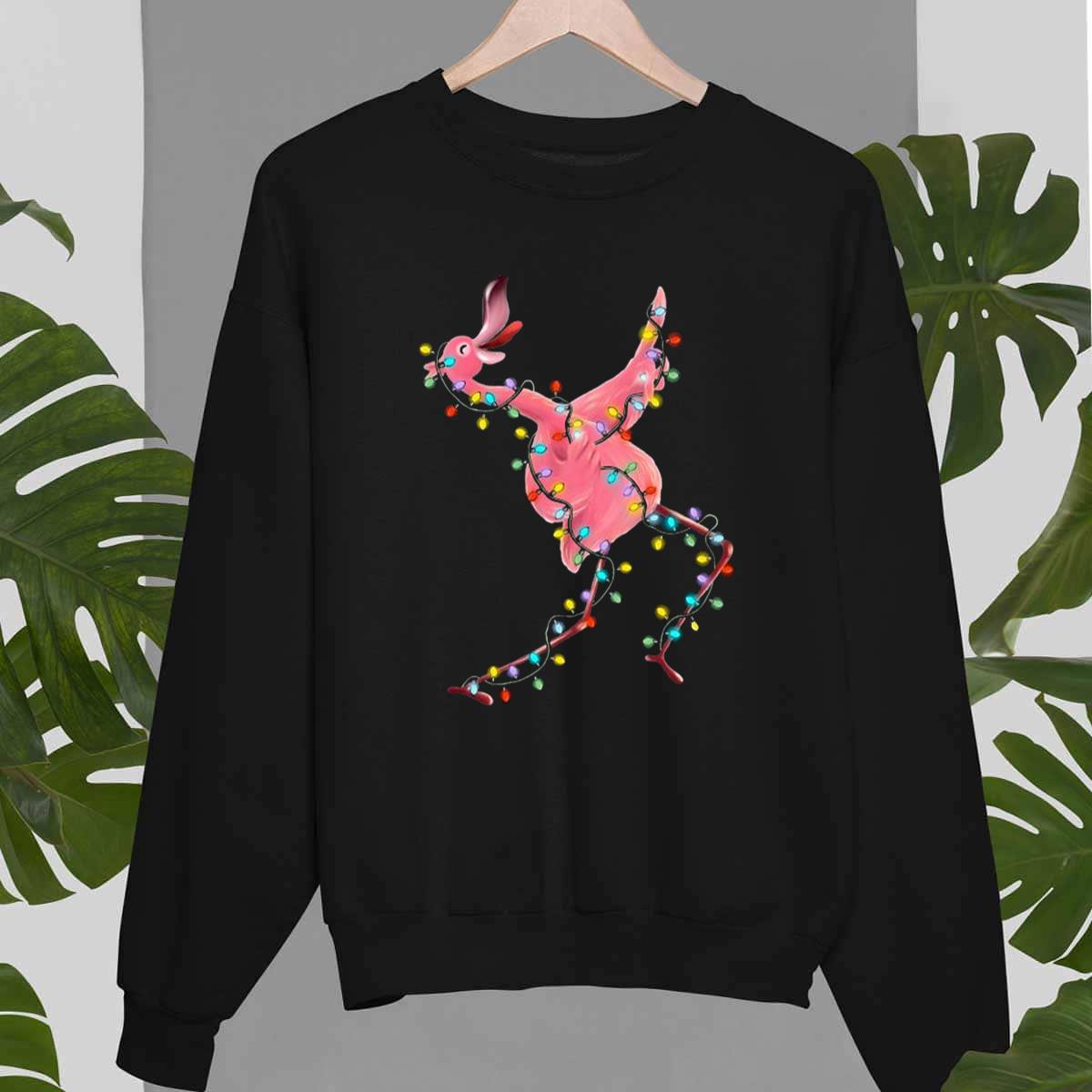 Flamingo Lights Christmas Unisex Sweatshirt