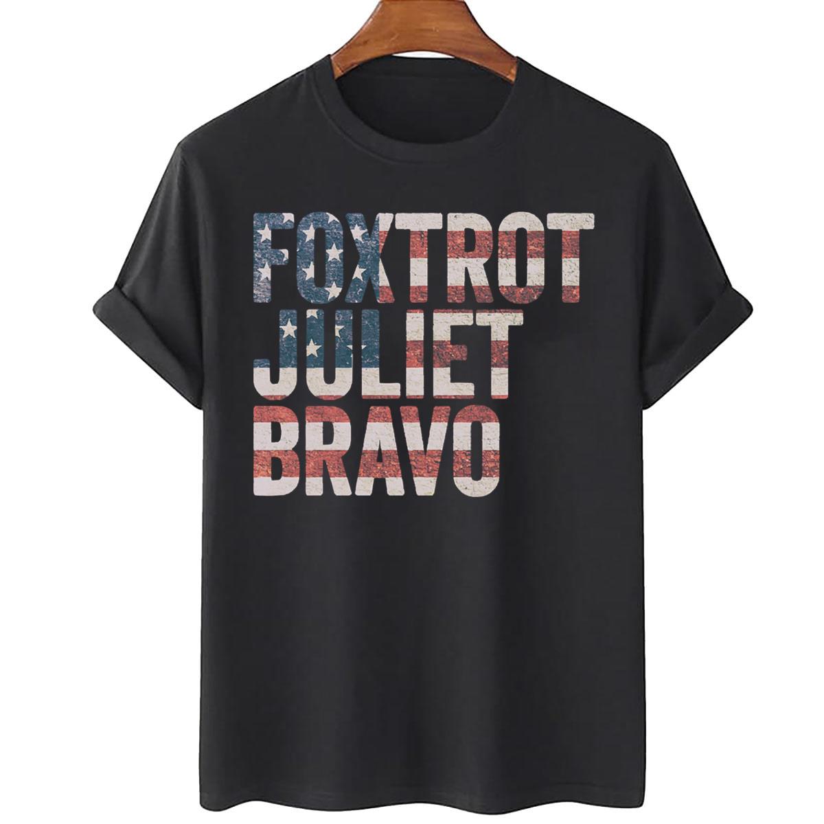 Foxtrot Juliet Bravo USA Flag Unisex T-Shirt