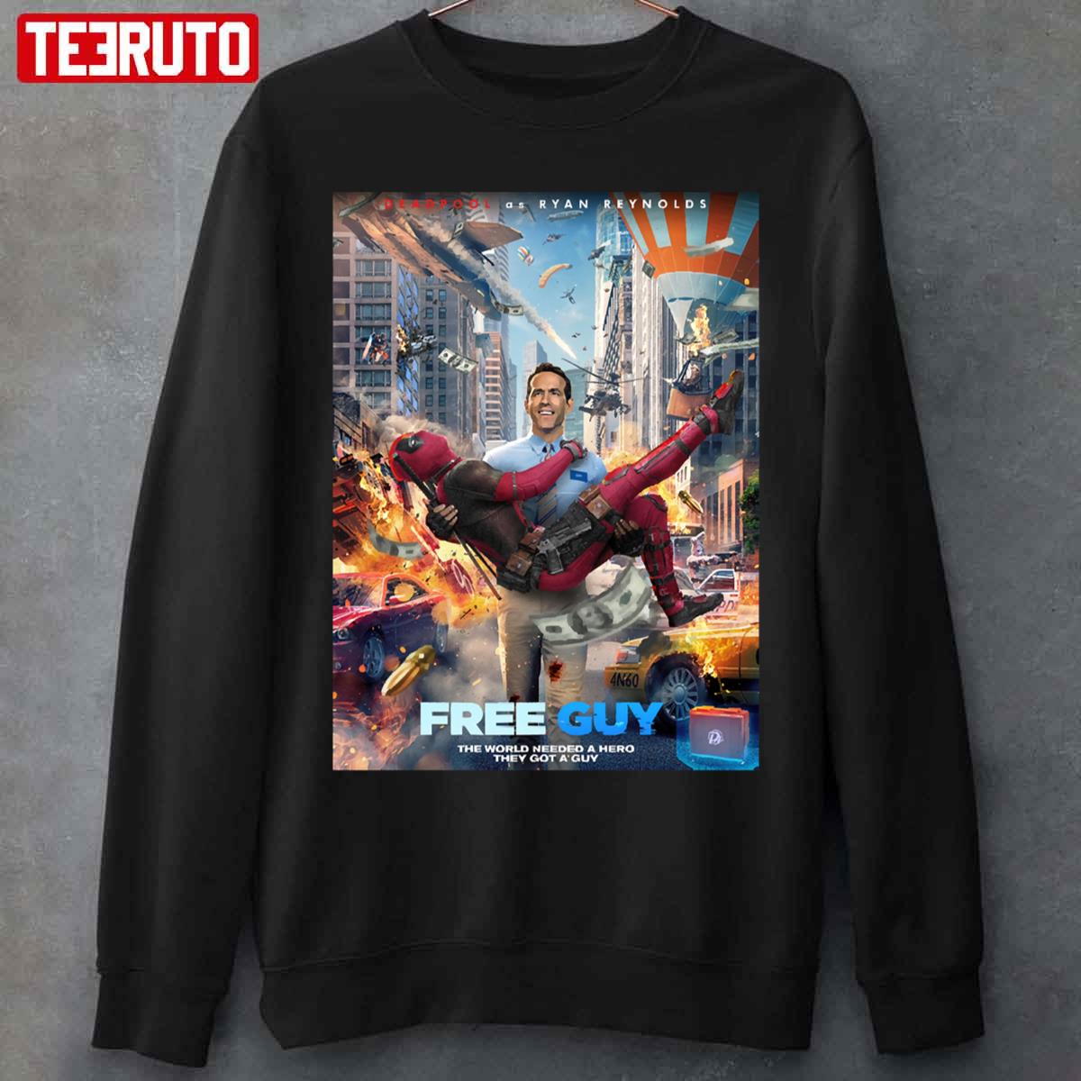 Free Guy 2021 Movie Funny Deadpool Ryan Reynolds T-Shirt