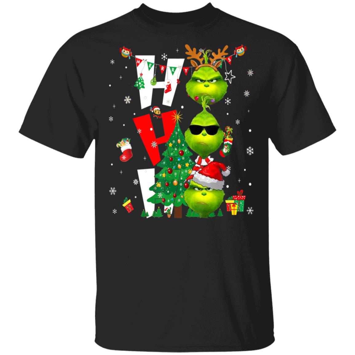Funny Christmas Grinch Ho Ho Ho Merry Xmas Unisex T-Shirt