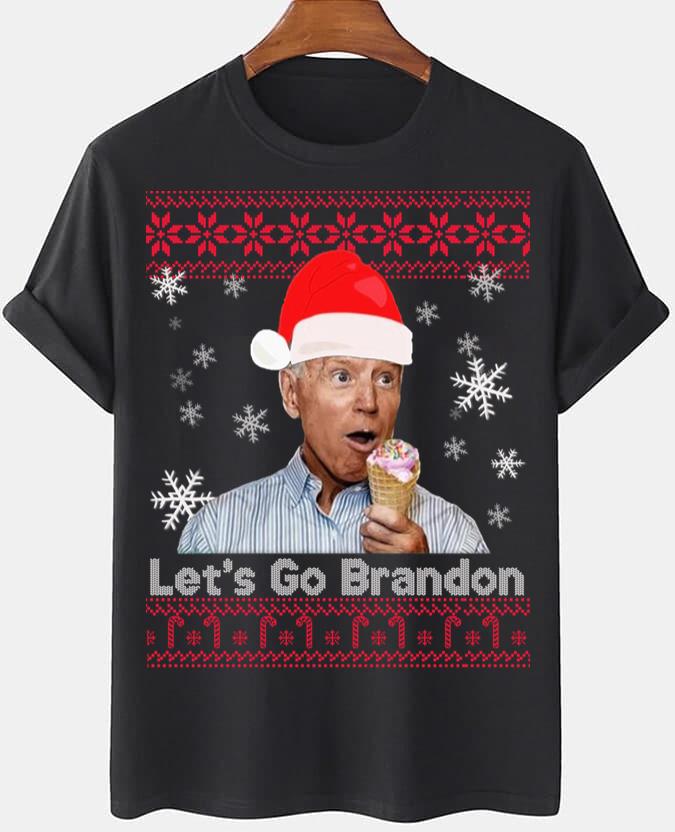 Funny Joe Biden T-Shirt Let’s Go Brandon Christmas