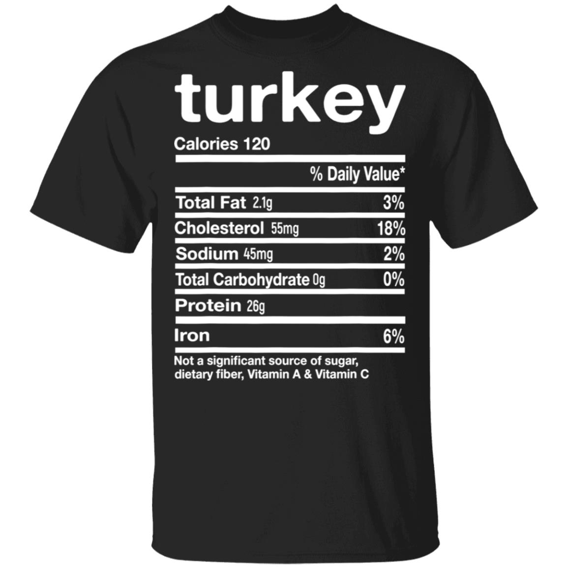 Funny Turkey Nutrition Thanksgiving Costume Funny Shirt