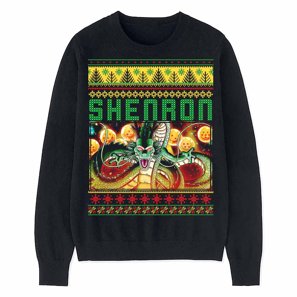 Green Dragon Crewneck Sweatshirt, Dragon Balls Ugly Christmas Style