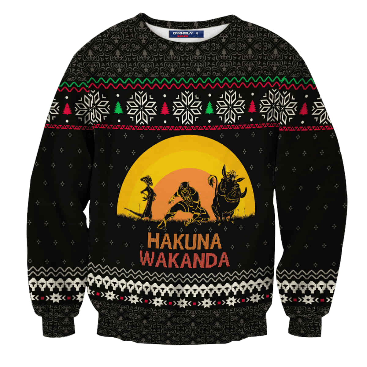 Hakuna Wakanda Christmas Wool Knitted Sweater, Lion King Winter Sweater