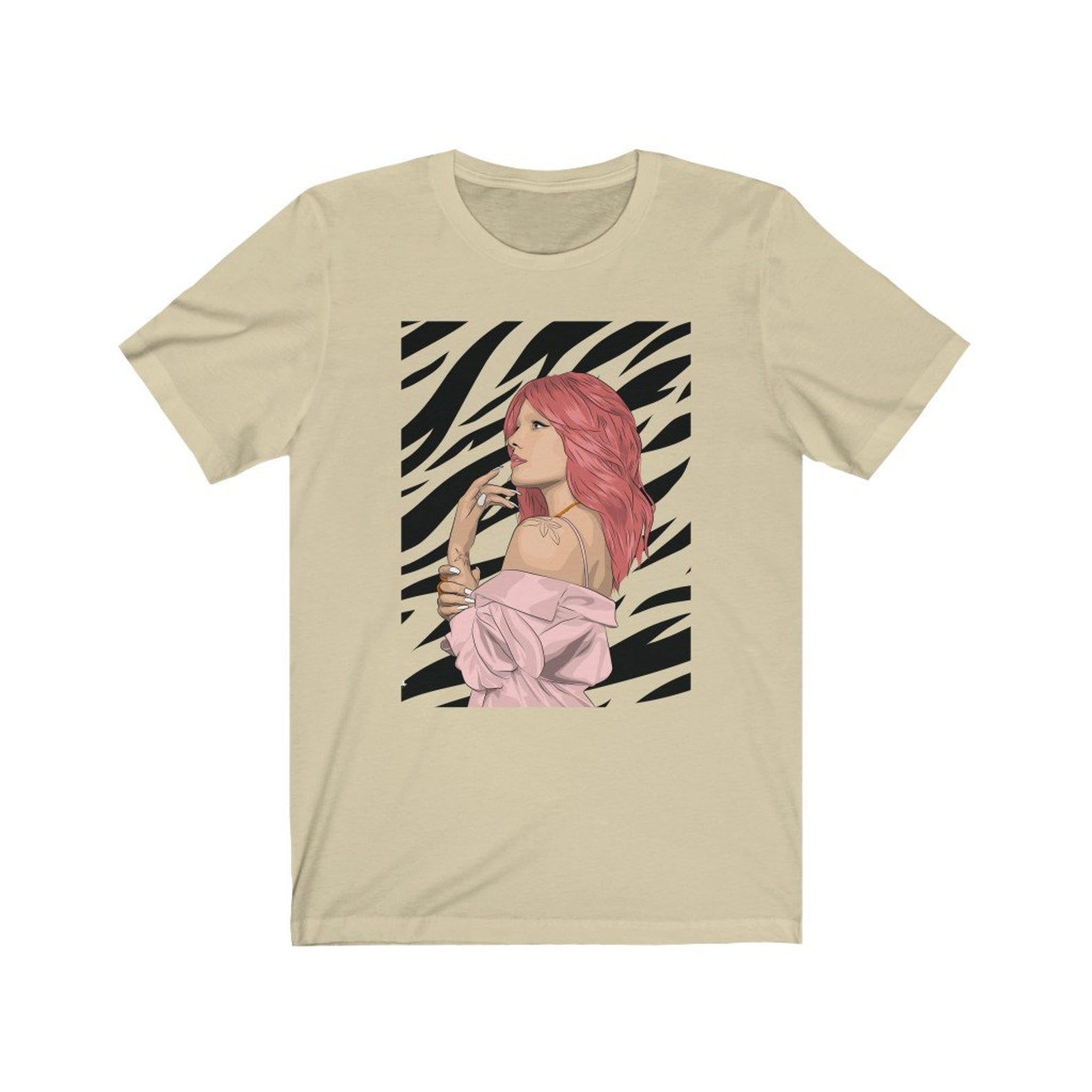 Halsey Sand Color T-Shirt Zebra
