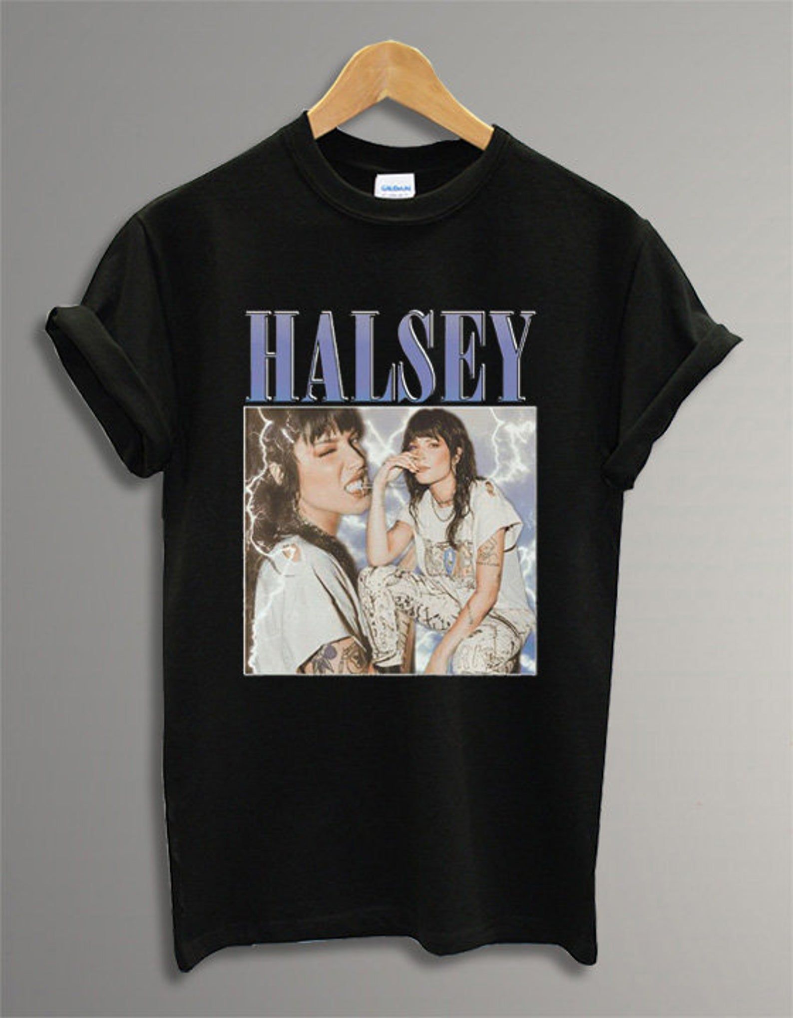 Halsey T Shirt Blue Heavy Metal