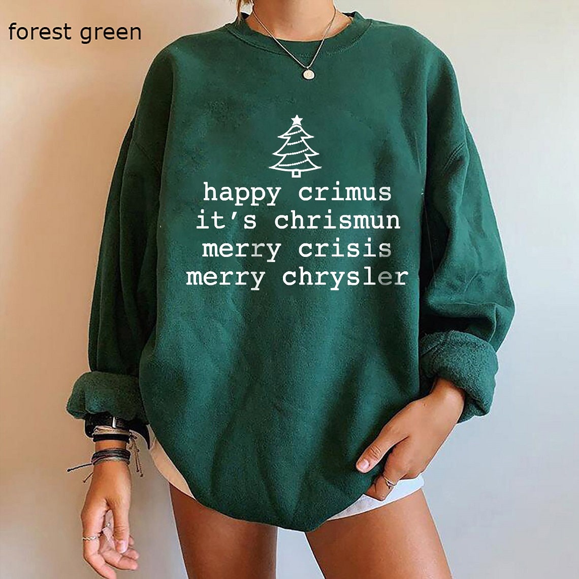 Happy Crimus Merry Chrysler Unisex Crewneck Sweatshirt It'S Chrismun 