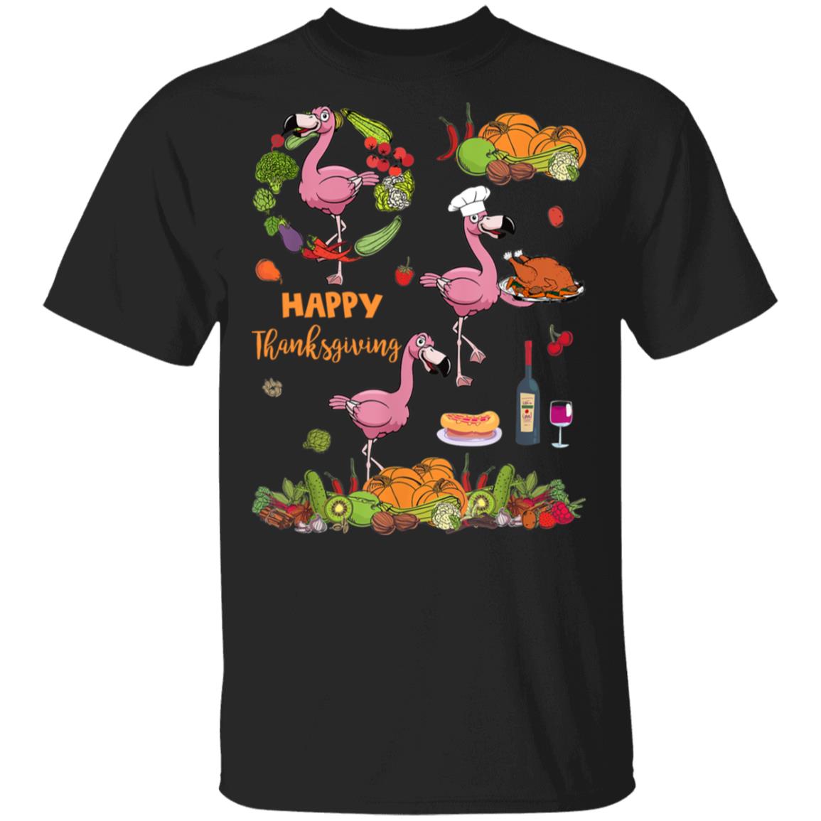Happy Thanksgiving Lunch Lady Flamingo Lover Unisex T-Shirt