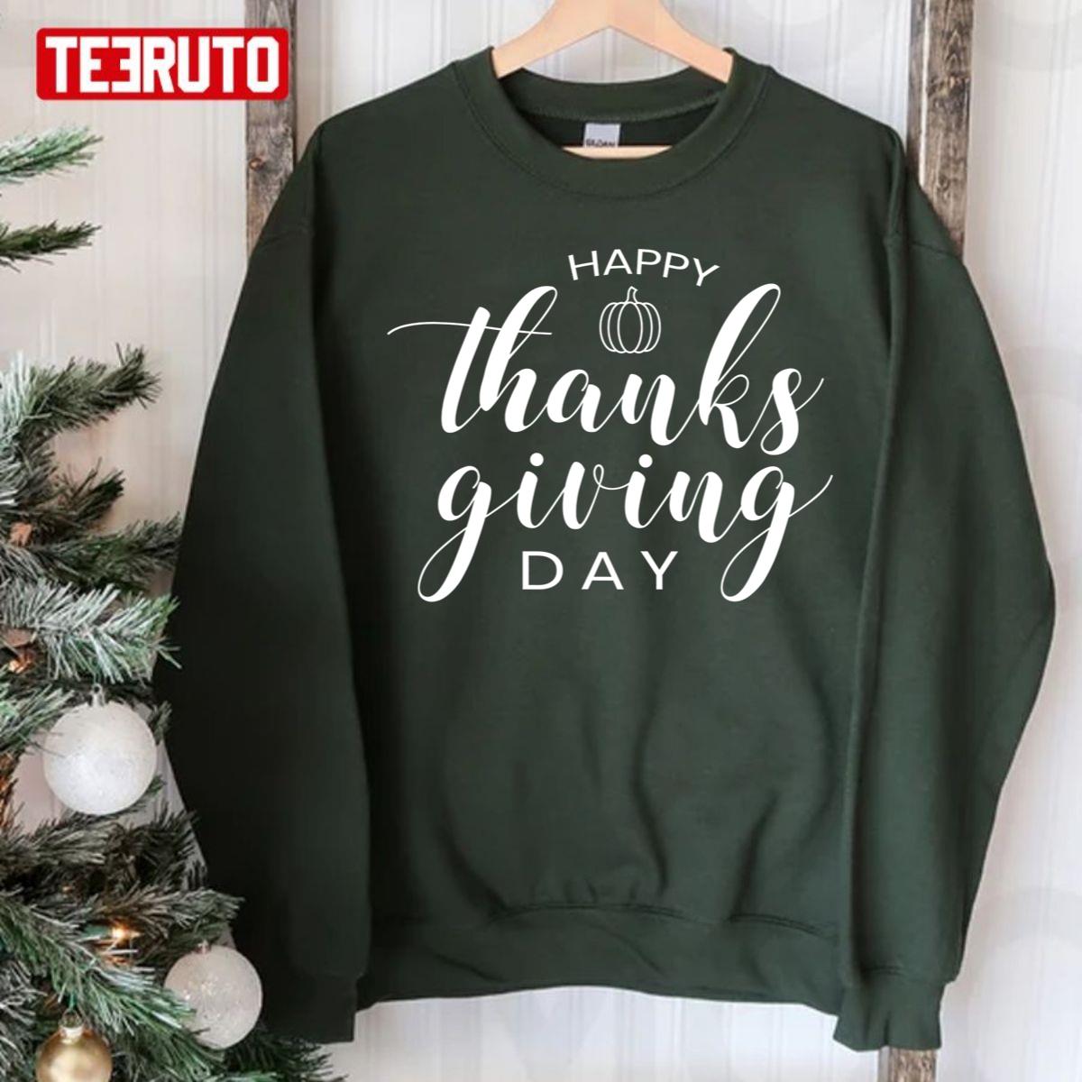 Happy Thanksgiving Typography Unisex T-Shirt