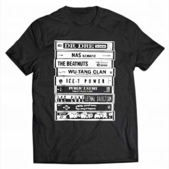 Hip Hop Artists T-Shirt Cassettes Old School Rap