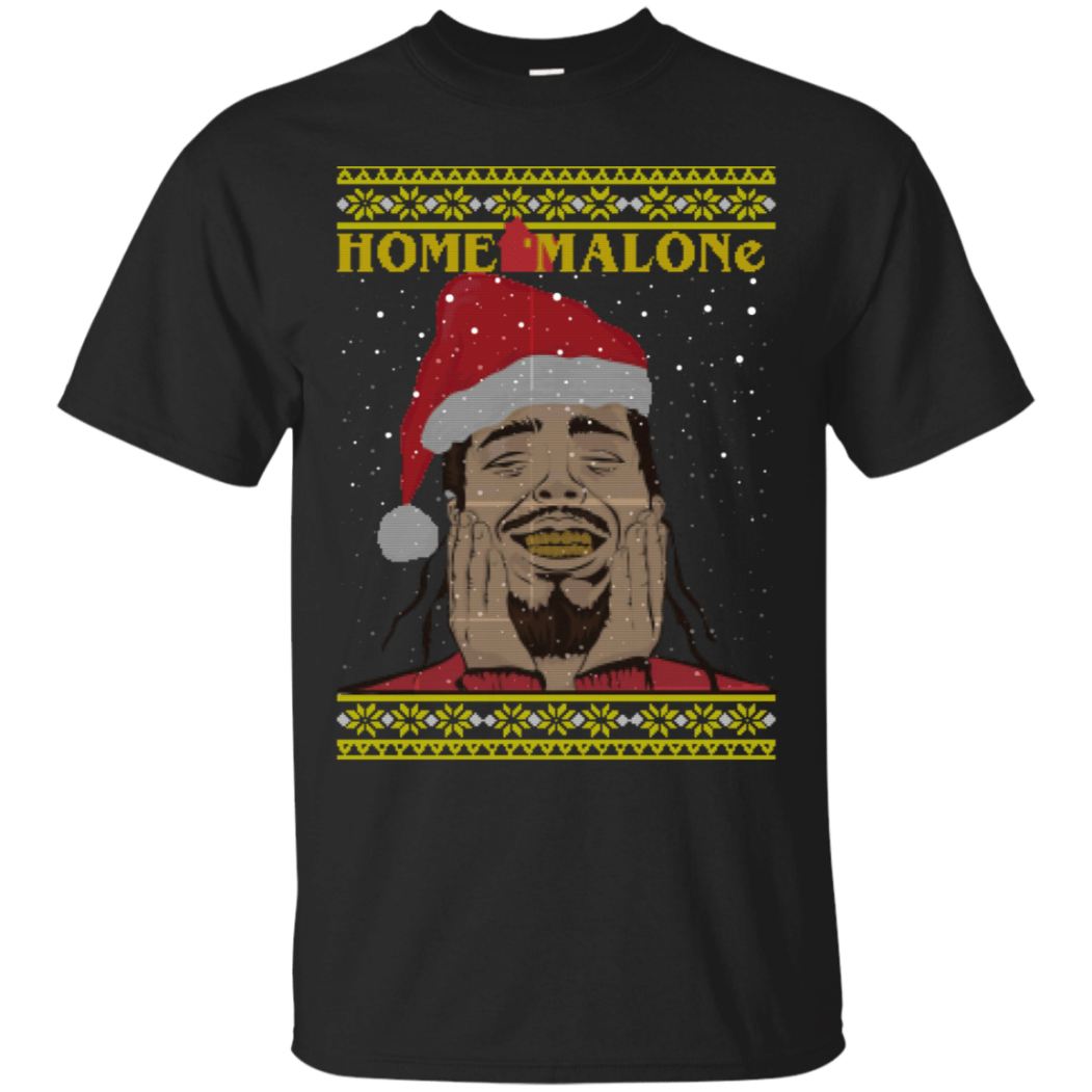Home Malone Funny Christmas Ugly T-Shirt