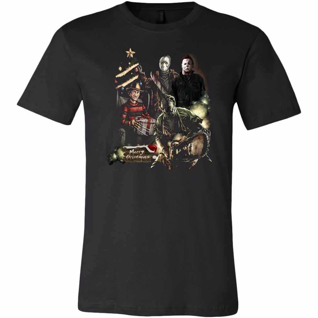 Horror Christmas T-Shirt Michael Myers Jason Freddy Krueger Leatherface