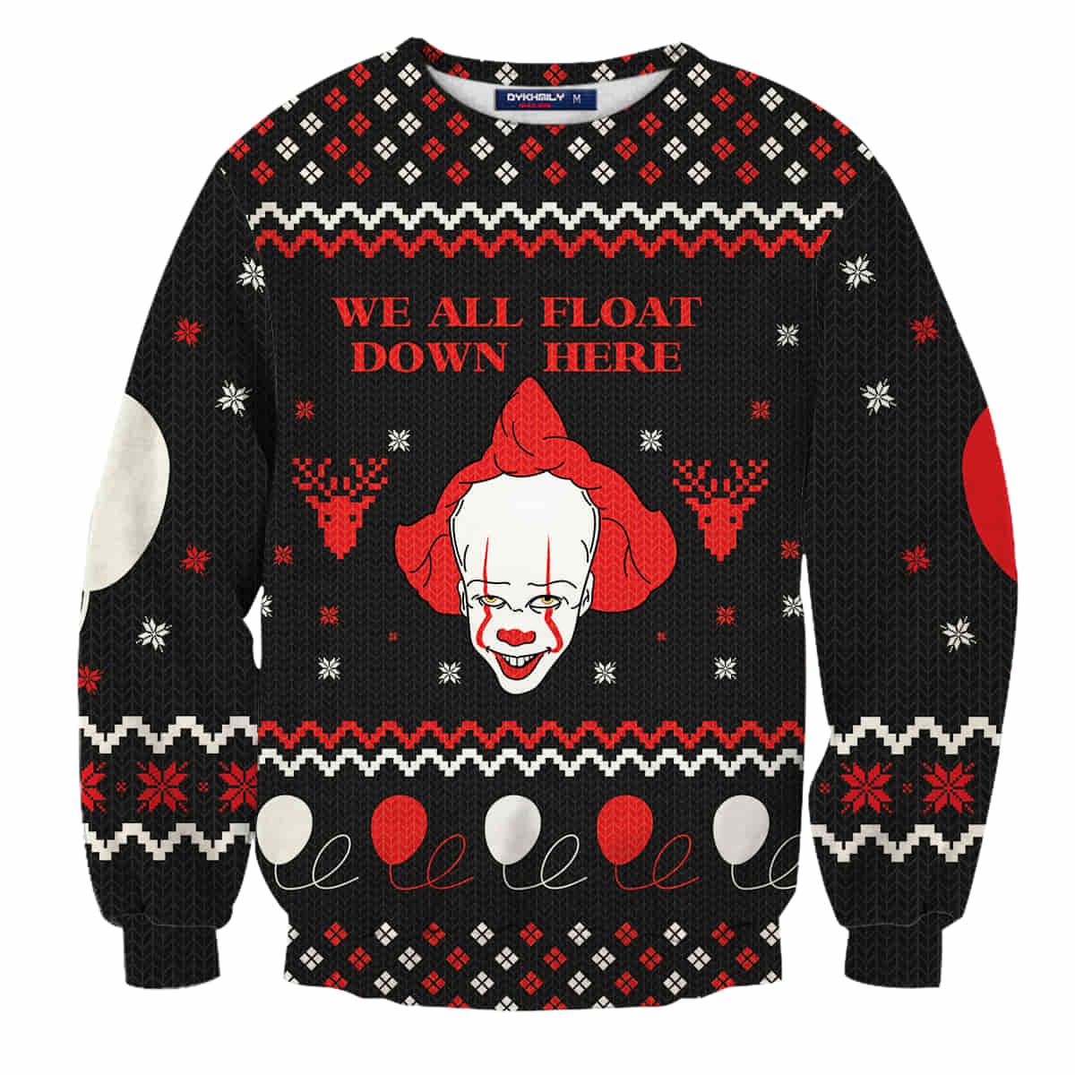 It Movie Pennywise All Over Print Sweater, We All Float Wool Knitted Sweater