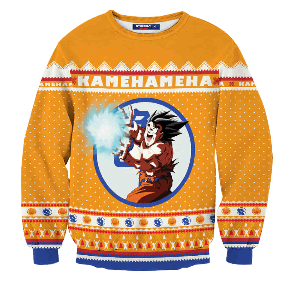 Kamehameha Christmas Wool Knitted Sweater, Dragon Balls 3D Sweater